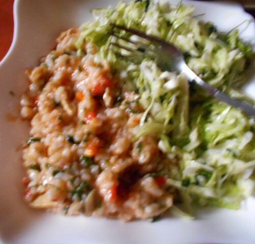 Orez integral cu salata de varza