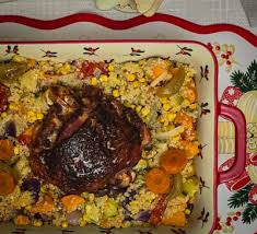 Curcan la cuptor cu salata de vinete si quinoa