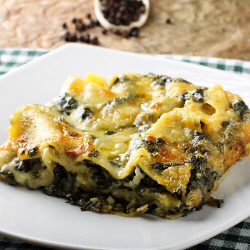 Lasagna cu spanac si ciuperci