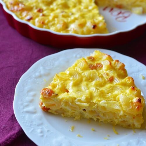 Budincă din paste de orez si spelta și brânză dulce