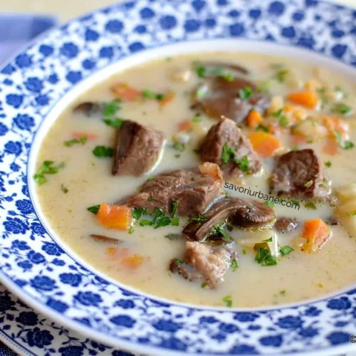 Ciorbă de vită cu tarhon și smântână