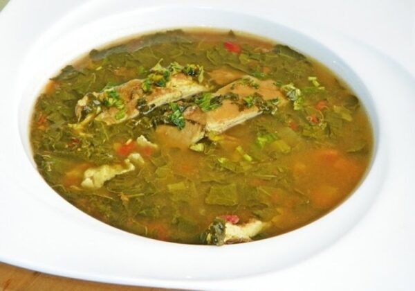 Ciorbă stevie, loboda si leurda cu omleta