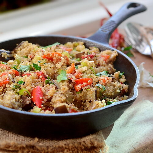 Carne de vita cu quinoa si legume